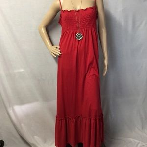 Red Spaghetti Strap Southern Bell Dress